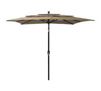 VIDAXL - Ombrellone a 3 Livelli con Palo in Alluminio Talpa 2,5x2,5 m