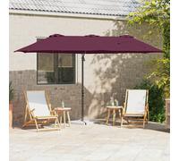vidaXL Ombrellone a braccio da giardino con blocco Rosso bordò Large