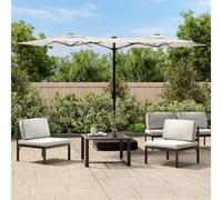 vidaXL Ombrellone a Doppia Testa Bianco Sabbia 316x145 cm