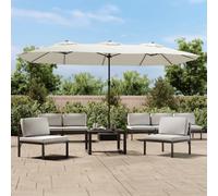 vidaXL Ombrellone a Doppia Testa Bianco Sabbia 449x265 cm