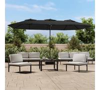 vidaXL Ombrellone a Doppia Testa con LED Nero 449x265 cm