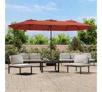 vidaXL Ombrellone a Doppia Testa con LED Terracotta 449x265 cm