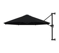 VIDAXL - Ombrellone a Muro con Palo in Metallo 300 cm Nero