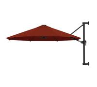 vidaXL Ombrellone a Muro con Palo in Metallo 300 cm Terracotta
