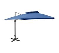 VIDAXL - Ombrellone a Sbalzo con Doppia Copertura 300x300 cm Azzurro