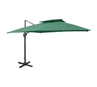 vidaXL Ombrellone a Sbalzo con Doppia Copertura 300x300 cm Verde