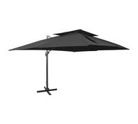 VIDAXL - Ombrellone a Sbalzo con Doppia Copertura 400x300 cm Nero
