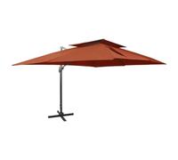vidaXL Ombrellone a Sbalzo con Doppia Copertura 400x300 cm Terracotta