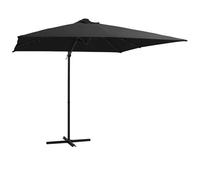 VIDAXL - Ombrellone A Sbalzo Con Led E Palo In Acciaio 250x250 Cm Nero