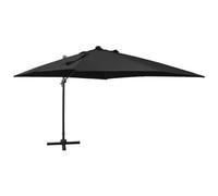 VIDAXL - Ombrellone a Sbalzo con Palo e Luci a LED Nero 300 cm