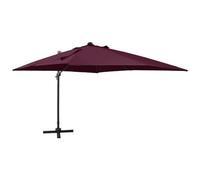 VIDAXL - Ombrellone a Sbalzo con Palo e Luci a LED Rosso Bord 300 cm