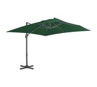 vidaXL Ombrellone a Sbalzo con Palo in Alluminio 400x300 cm Verde