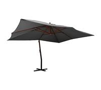 AX Ombrellone Sbalzo Bambù 4x3m Antracite Base Croce Parasole Giardino + 318430