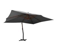 VIDAXL - Ombrellone a Sbalzo con Palo in Legno 400x300 cm Antracite