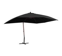 vidaXL Ombrellone a Sbalzo con Palo in Legno 400x300 cm Nero
