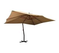 vidaXL Ombrellone a Sbalzo con Palo in Legno 400x300 cm Tortora