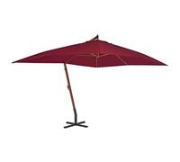 vidaXL Ombrellone a Sbalzo con Palo in Legno 400x300cm Bordò