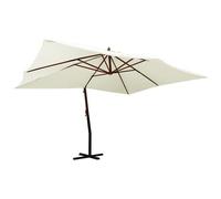 VIDAXL - Ombrellone a Sbalzo da Giardino Palo in Legno 400x300 cm Sabbia