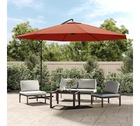 vidaXL Ombrellone a Sbalzo Palo in Alluminio 350 cm Terracotta