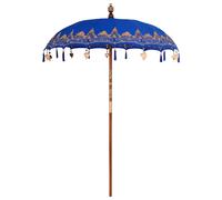 vidaXL Ombrellone Altro Blu x 250 cm Cotone e legno