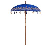 vidaXL Ombrellone Altro Blu x 250 cm Cotone e Legno