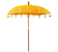 vidaXL Ombrellone Altro Giallo x 250 cm Cotone e legno