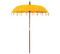 vidaXL Ombrellone Altro Giallo x 250 cm Cotone e legno