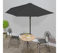 vidaXL Ombrellone Balcone Palo in Alluminio Nero 300x155x223cm a Metà