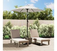 vidaXL Ombrellone Parasole Protezione per il Sole Telo Protettivo Tenda Riparo Accessori da Esterni Bianco Sabbia 200x224 cm in Alluminio