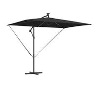vidaXL Ombrellone Cantilever, in acciaio verniciato a polvere, 294 x 200 x 254 cm, con angolo di inclinazione regolabile e manovella, LED solare, antivento, perfetto per esterni, balcone, giardino e
