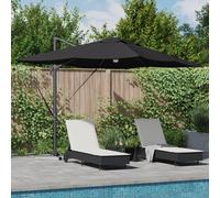 vidaXL Ombrellone Cantilever Roma con LED, Nero, 352x251x265 cm in Alluminio