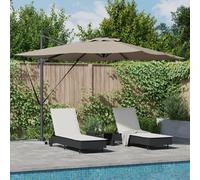 vidaXL Ombrellone Cantilever Roma con LED - Tortora (286 x 285 x 270 cm) in Alluminio