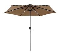 vidaXL Ombrellone con Luci a LED e Palo Alluminio 270 cm Grigio Talpa