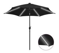 VIDAXL - Ombrellone con Luci a LED e Palo Alluminio 300 cm Nero