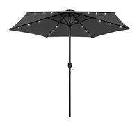 AX Ombrellone 2.7x2.36m Antracite 6 Stecche Luci Led Manovella Palo Sole + 47354