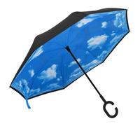 vidaXL Ombrellone con Maniglia a C Nero 108 cm