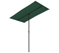 vidaXL Ombrellone da Esterni con Palo in Alluminio 180x110cm Verde