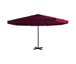 vidaXL Ombrellone da Esterni con Palo in Alluminio 500 cm Bordò