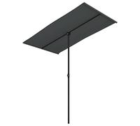 vidaXL Ombrellone da Esterni con Palo in Alluminio Parasole Protezione per Il Sole Telo Protettivo Tenda Accessori da Esterni 180x110cm Antracite