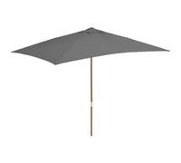 VIDAXL - Ombrellone Da Esterni Con Palo In Legno 200x300 Cm Antracite
