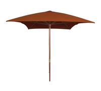 vidaXL Ombrellone da Esterni con Palo in Legno 200x300 cm Terracotta