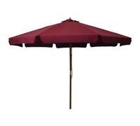 VIDAXL - Ombrellone da Esterni con Palo in Legno 330 cm Rosso Borgogna