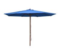vidaXL Ombrellone da Esterni con Palo in Legno 350 cm Blu