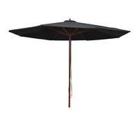 VIDAXL - Ombrellone da Esterni con Palo in Legno 350 cm Nero