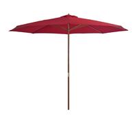 vidaXL Ombrellone da Esterni con Palo in Legno 350 cm Rosso Borgogna