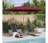 vidaXL Ombrellone da Esterni con Palo in Legno 350 cm Rosso Borgogna