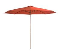 VIDAXL - Ombrellone da Esterni con Palo in Legno 350 cm Terracotta