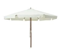 VIDAXL - Ombrellone da Esterno con Palo in Legno 330 cm Bianco Sabbia