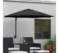 vidaXL Ombrellone da Giardino a Muro Nero 250 cm