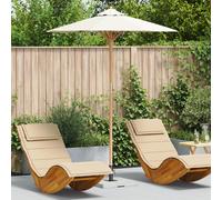 vidaXL Ombrello da patio bianco crema rotondo 180 cm regolabile in altezza resistente ai raggi UV design contemporaneo per uso esterno ideale per pranzo e relax